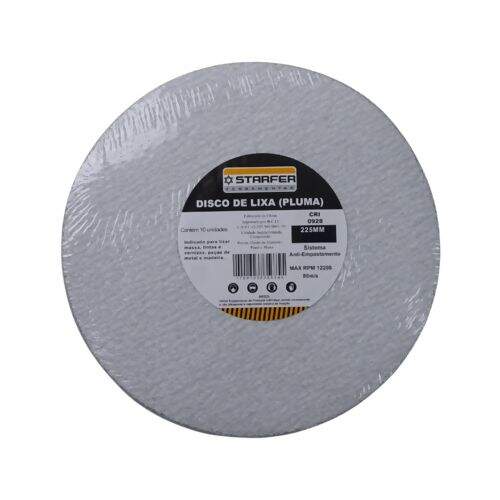 Disco de Velcro Branco 225 mm com Grão 60 - Starfer