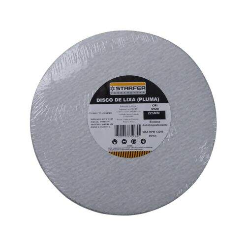 Disco de Velcro Branco 225 mm com Grão 150 - Starfer