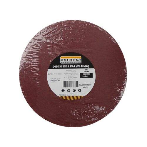 Disco de Velcro Vermelho 225 mm com Grão 80 - Starfer